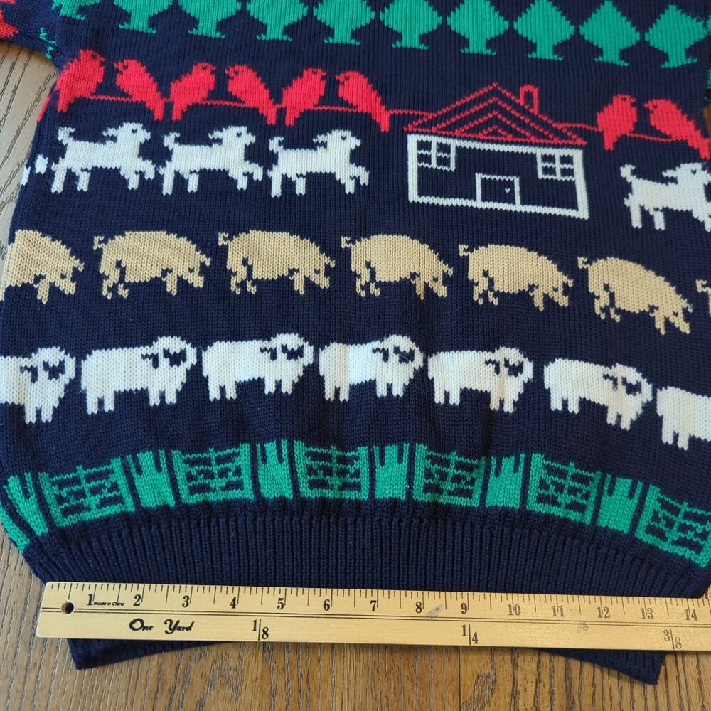 Kotare New Zealand Vintage intarsia sweater wool sheep pig farm animal country - Picture 12 of 16